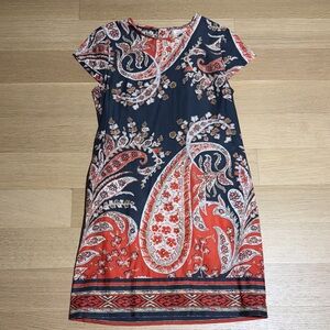Isabel Marant Red and Blue Paisley Mini Dress